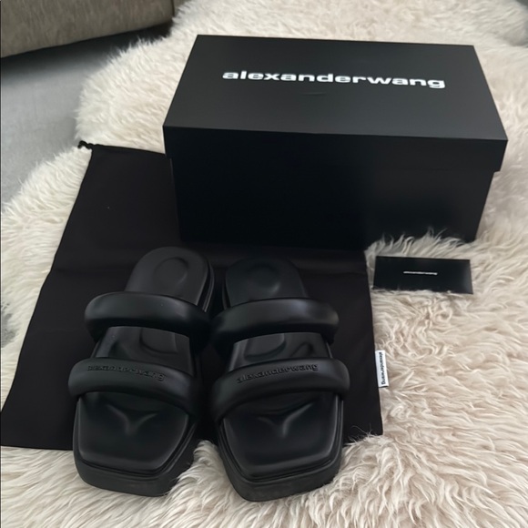 🖤 Alexander Wang Black Padded Slide Sandals - Picture 1 of 5